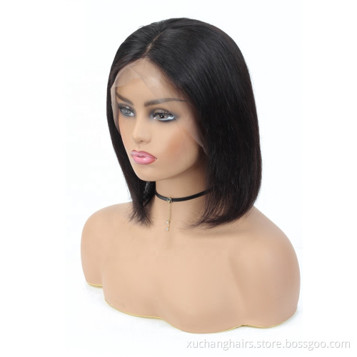 Black Straight 13x6 Lace Front BOB Wig Mink Virgin Human Hair BOB Wigs HD Human Lace Wig